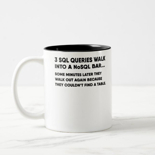 Taza Bicolor chiste SQL de Base de Datos-GgLWD (Izquierda)