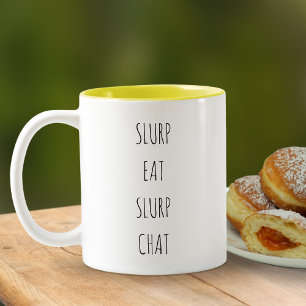 Taza Bicolor Chistoso Moderno Sorber Comer Sorber Charla