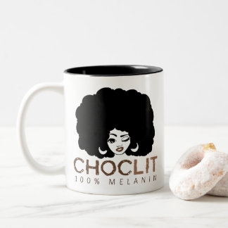 Taza Bicolor Choclit Black Woman Afro