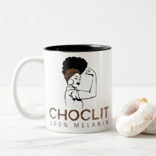 Taza Bicolor Choclit Fuerte Mujer Negra