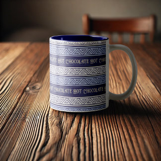 Taza Bicolor Chocolate Caliente Lila Blanco y Rayas Celta Púrpu
