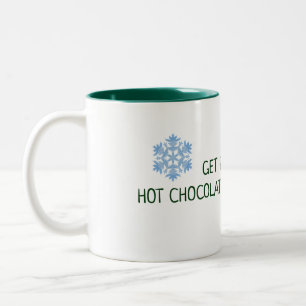 Taza Bicolor Chocolate caliente y sudaderas acogedoras invierno