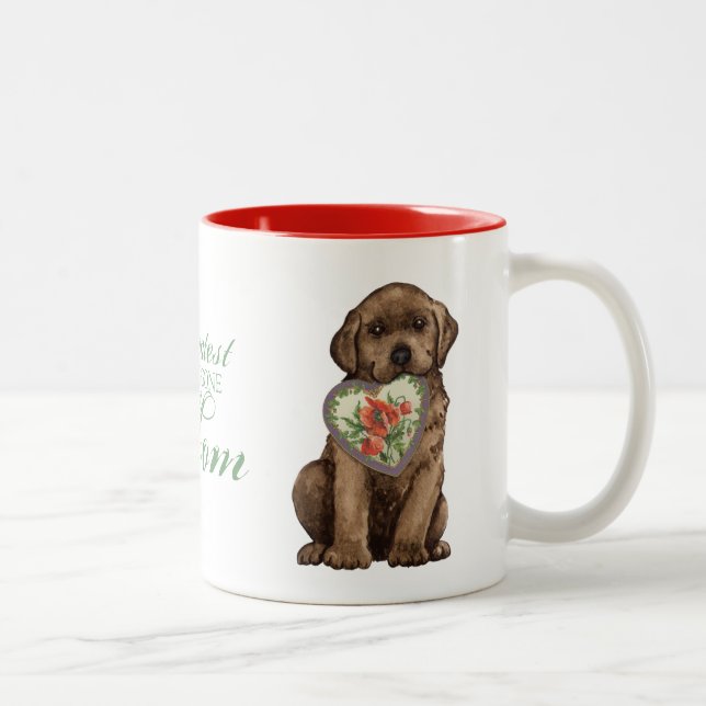 Taza Bicolor Chocolate Lab Heart Mom (Derecha)