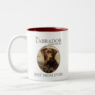 Taza Bicolor Chocolate Lab Mom