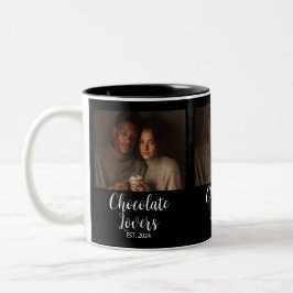 Taza Bicolor Chocolate Lovers Couple Established Photo Gift