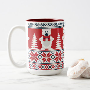 Taza Bicolor Christma moderna y dulce con punto de nieve