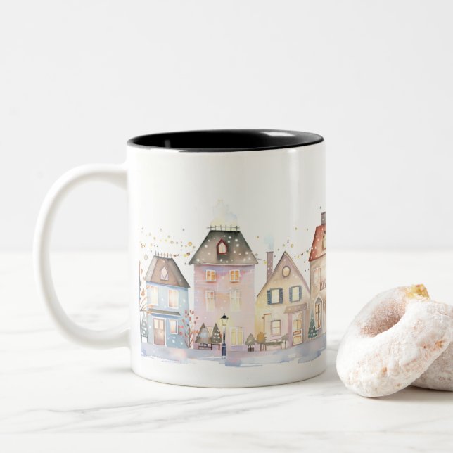 Taza Bicolor  Christmas (Con donut)