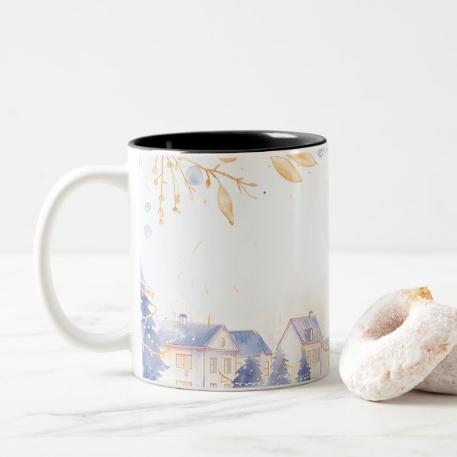 Taza Bicolor  Christmas (Con donut)