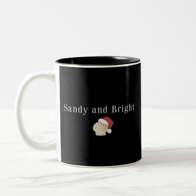 Taza Bicolor Christmas Beach Vacation Sandy and Bright Seashell (Izquierda)