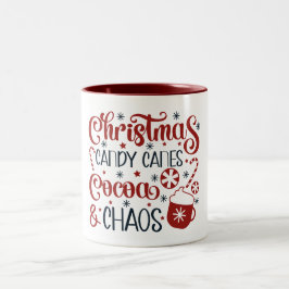 Taza Bicolor Christmas, Candy Canes, Cocoa & Chaos