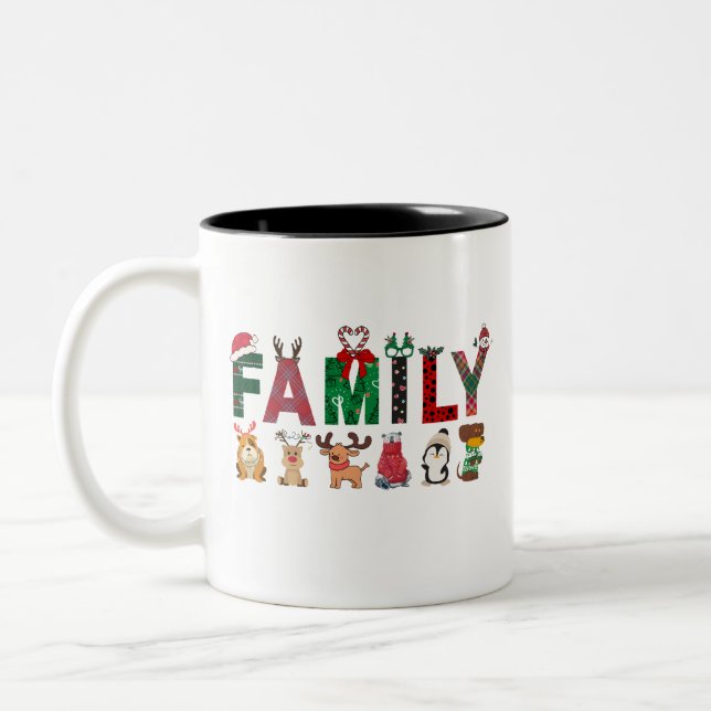 Taza Bicolor Christmas Family Matching Shirts | holiday family  (Izquierda)