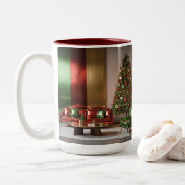 Taza Bicolor Christmas MidCentury Modern Two Tone Mug