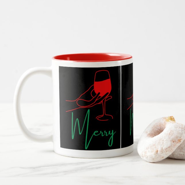 Taza Bicolor Christmas mugs (Con donut)