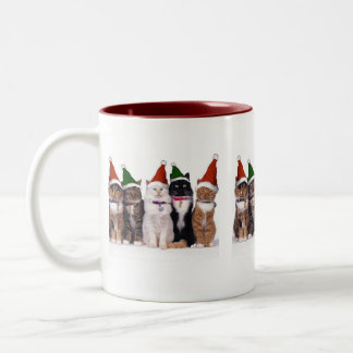 Taza Bicolor Christmas of cat -