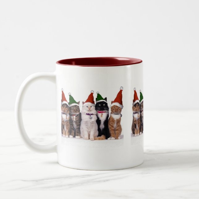 Taza Bicolor Christmas of cat - (Izquierda)