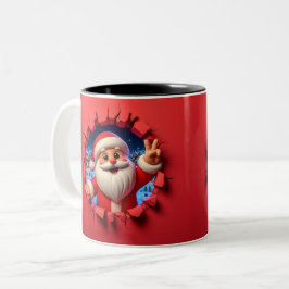 Taza Bicolor Christmas Santa Claus 3D Mugs| Merry Christmas Mug