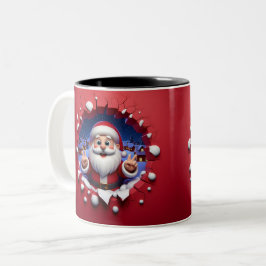 Taza Bicolor Christmas Santa Claus 3D Mugs| Merry Christmas Mug