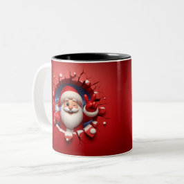Taza Bicolor Christmas Santa Claus 3D Mugs| Merry Christmas Mug
