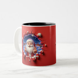 Taza Bicolor Christmas Santa Claus 3D Mugs| Merry Christmas Mug