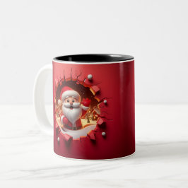 Taza Bicolor Christmas Santa Claus 3D Mugs| Merry Christmas Mug
