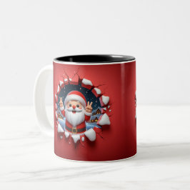 Taza Bicolor Christmas Santa Claus 3D Mugs| Merry Christmas Mug