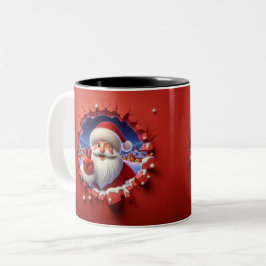 Taza Bicolor Christmas Santa Claus 3D Mugs| Merry Christmas Mug