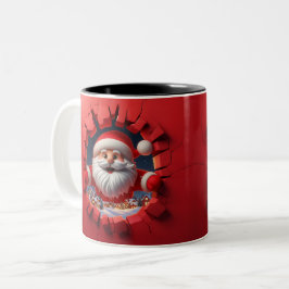 Taza Bicolor Christmas Santa Claus 3D Mugs| Merry Christmas Mug