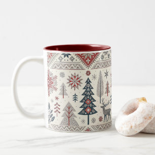 Taza Bicolor Christmas Scandinavian Geometric Minimalist