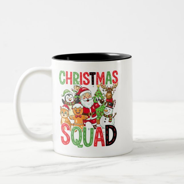 Taza Bicolor Christmas Squad Santa Family Matching Xmas (Izquierda)