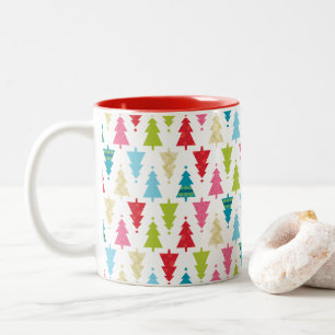 Taza Bicolor CHRISTMAS TREE PATTERN festivo moderno mínimo