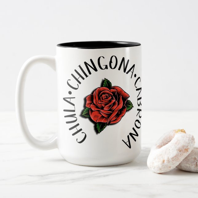 Taza Bicolor Chula Cabrona chingona mug (Con donut)