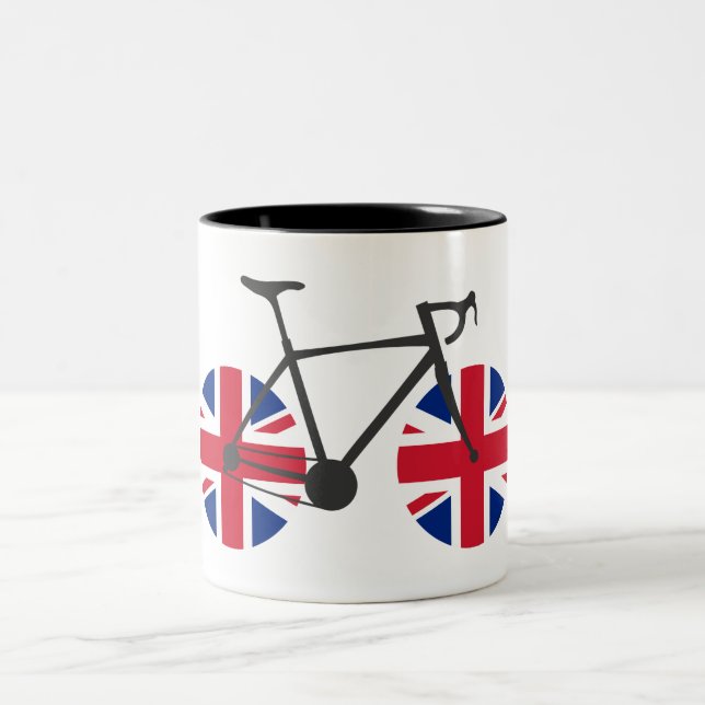 Taza Bicolor Ciclismo con bandera británica (Centro)