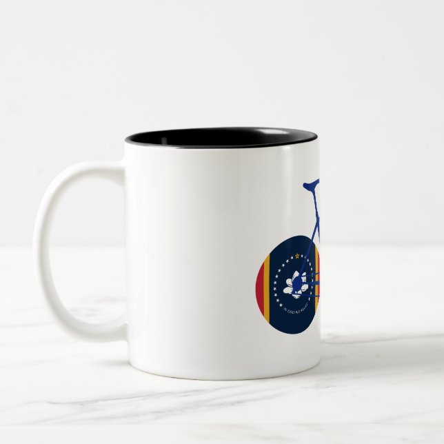 Taza Bicolor Ciclismo con bandera de Misisipi (Izquierda)