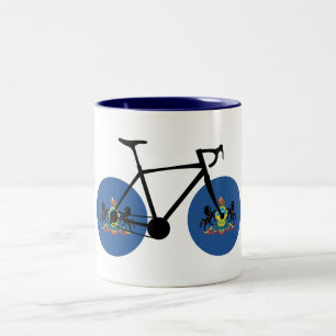 Taza Bicolor Ciclismo con bandera de Pensilvania