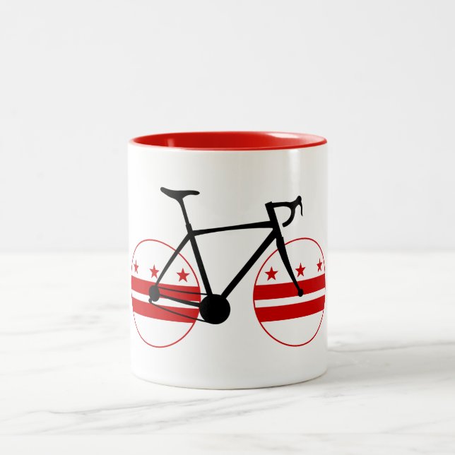 Taza Bicolor Ciclismo de bandera de Washington D.C. (Centro)