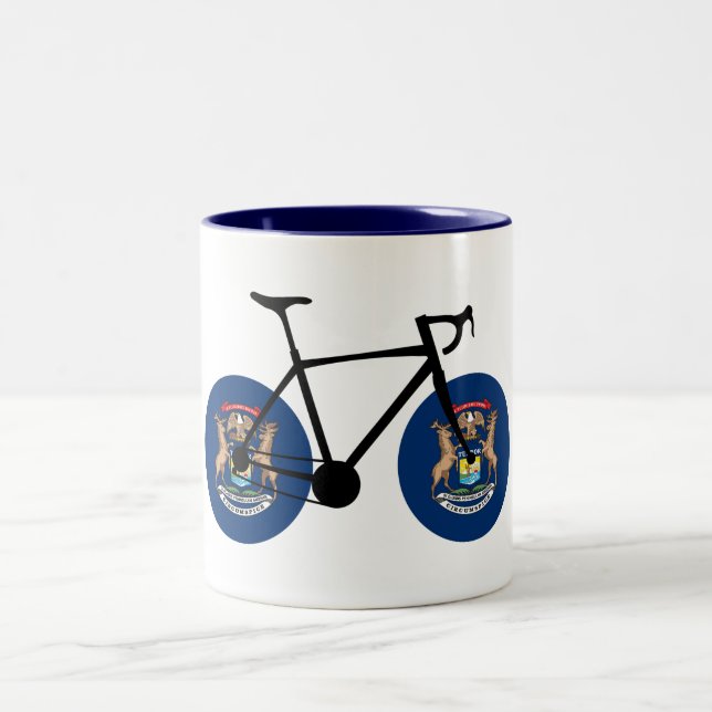 Taza Bicolor Ciclismo de la bandera de Michigan (Centro)