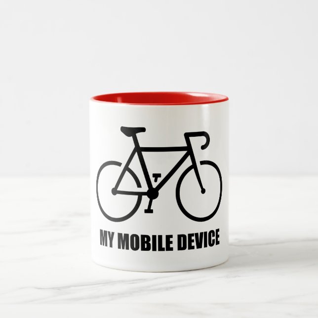 Taza Bicolor Ciclismo, mi dispositivo móvil (Centro)