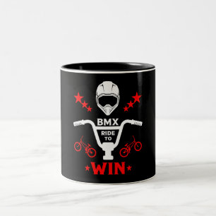 Taza Bicolor Ciclistas de Bmx Freestyle