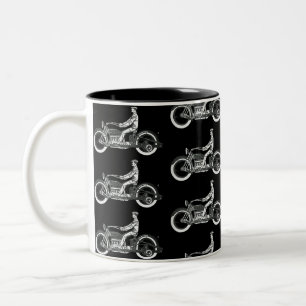 Taza Bicolor Ciclo antiguo de motociclismo de época