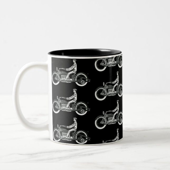 Taza Bicolor Ciclo antiguo de motociclismo de época (Izquierda)