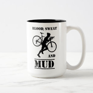 Taza Bicolor Ciclocrós de sangre, sudor y barro