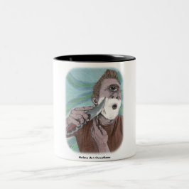Taza Bicolor Cíclope griego Knife Shave Fantasy Art Coffee Mug