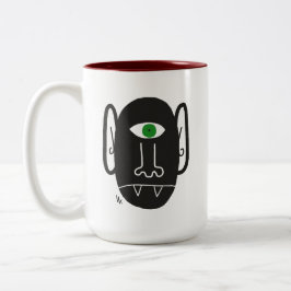 Taza Bicolor Cíclopes de vampiros con peluca de ojos verdes