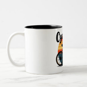 Taza Bicolor Cicólogo: Tee de ciclista energético - para ciclis