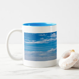 Taza Bicolor Cielo azul con ondas en la nube