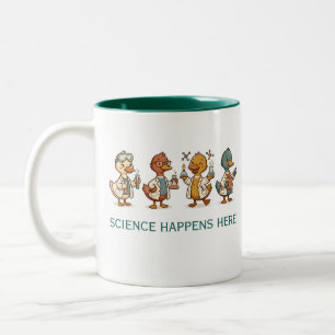 Taza Bicolor Ciencia Personalizada La Ciencia Sucede Aquí