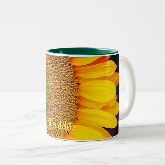 Taza Bicolor Cierre personalizado del centro de girasol (Anverso derecho)