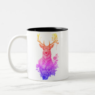TAZA BICOLOR CIERV O ENTRE FLORES