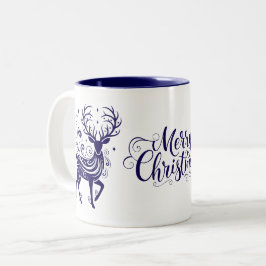Taza Bicolor Ciervo Navideño