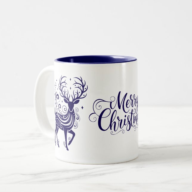 Taza Bicolor Ciervo Navideño (Anverso izquierdo)